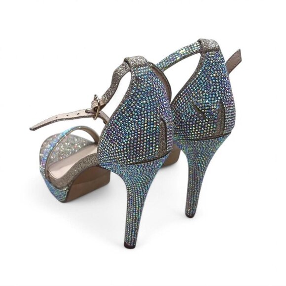 Windsor Glitter Sparkly High Heels 7.5 Prom Bedazzled Glamour Party - Picture 4 of 8